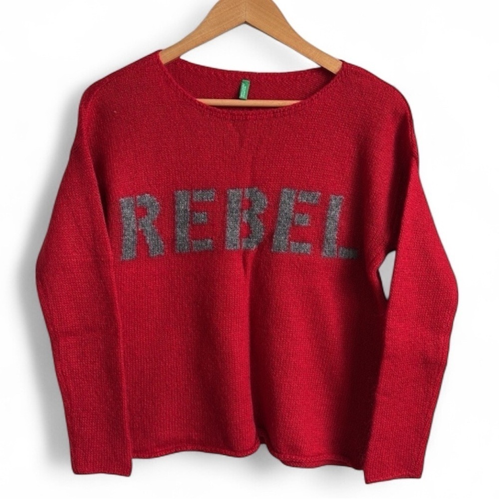 United Colors of Benetton Red Mohair Blend “REBEL” Sweater Women’s XS